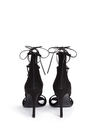 Back View - Click To Enlarge - STUART WEITZMAN - 'Legwrap' lace-up textured leather sandals