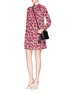 Figure View - Click To Enlarge - VALENTINO GARAVANI - Floral and heart print silk georgette dress