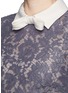 Detail View - Click To Enlarge - VALENTINO GARAVANI - Lace bodice bow collar crepe couture dress