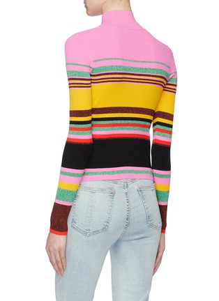 Back View - Click To Enlarge - DIANE VON FURSTENBERG - Colourblock stripe turtleneck sweater