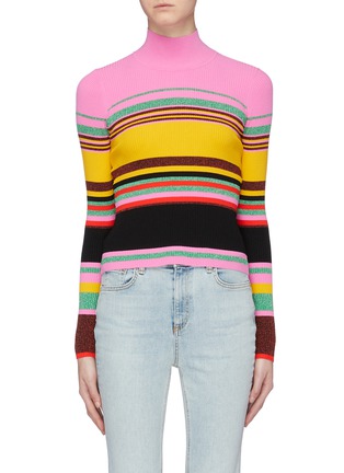 Main View - Click To Enlarge - DIANE VON FURSTENBERG - Colourblock stripe turtleneck sweater