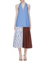 Main View - Click To Enlarge - TIBI - 'Vivian' colourblock stripe halterneck dress