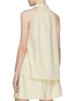 Back View - Click To Enlarge - TIBI - 'Spring' buckle tie neck poplin sleeveless top