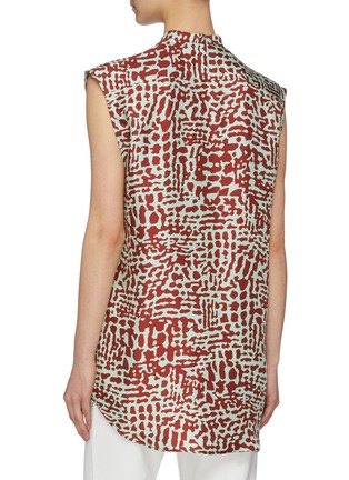 Back View - Click To Enlarge - BARENA - 'Miriana' abstract print silk sleeveless blouse