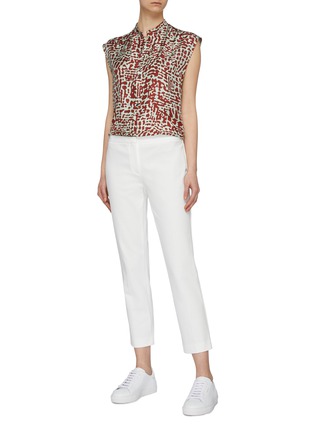 Figure View - Click To Enlarge - BARENA - 'Miriana' abstract print silk sleeveless blouse