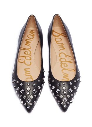 Detail View - Click To Enlarge - SAM EDELMAN - 'Savana' mixed stud leather skimmer flats
