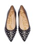 Detail View - Click To Enlarge - SAM EDELMAN - 'Savana' mixed stud leather skimmer flats