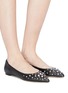 Figure View - Click To Enlarge - SAM EDELMAN - 'Savana' mixed stud leather skimmer flats
