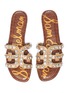 Detail View - Click To Enlarge - SAM EDELMAN - 'Barlow' strass faux leather slide sandals
