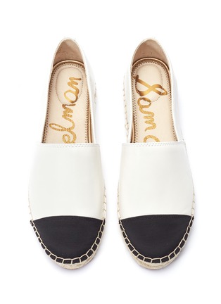 Detail View - Click To Enlarge - SAM EDELMAN - 'Krissy' contrast toe leather espadrilles