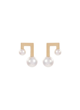 Main View - Click To Enlarge - TASAKI - 'Balance Note' pearl 18k yellow gold stud earrings
