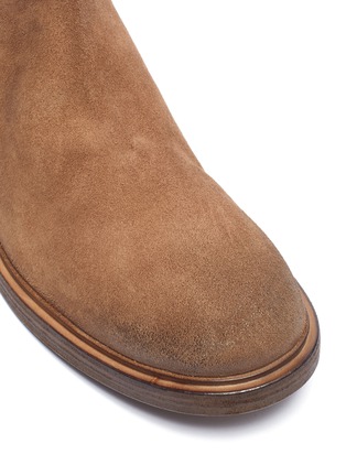 Detail View - Click To Enlarge - MARSÈLL - Concrete-effect heel distressed suede Chelsea boots