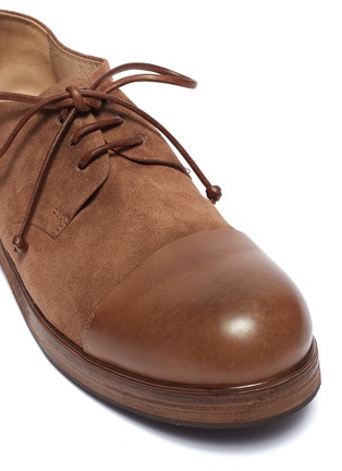Detail View - Click To Enlarge - MARSÈLL - 'Zucca Zeppa' leather toe cap suede Derbies