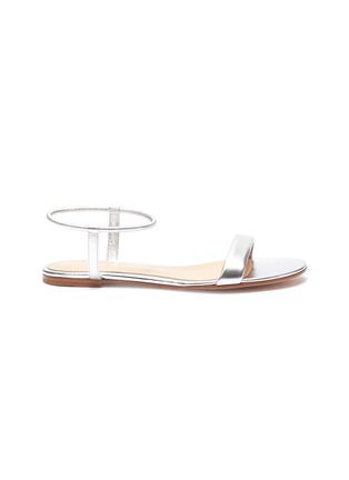 Main View - Click To Enlarge - GIANVITO ROSSI - 'Jaime' ankle strap metallic leather sandals