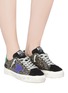 Figure View - Click To Enlarge - GOLDEN GOOSE - 'May' glitter coated leather sneaker