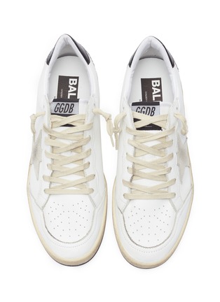 Detail View - Click To Enlarge - GOLDEN GOOSE - 'Ball Star' glitter panel leather sneakers