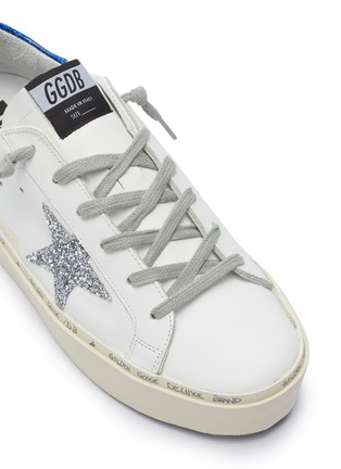 Detail View - Click To Enlarge - GOLDEN GOOSE - 'Hi Star' glitter panel leather flatform sneakers