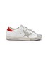 Main View - Click To Enlarge - GOLDEN GOOSE - 'Old School' glitter tongue leather sneakers