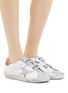 Figure View - Click To Enlarge - GOLDEN GOOSE - 'Old School' glitter tongue leather sneakers