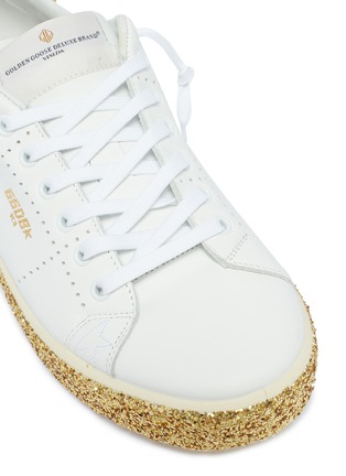 Detail View - Click To Enlarge - GOLDEN GOOSE - 'Tennis' coarse glitter midsole leather sneakers