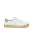 Main View - Click To Enlarge - GOLDEN GOOSE - 'Tennis' coarse glitter midsole leather sneakers