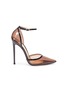 Main View - Click To Enlarge - GIANVITO ROSSI - 'Plexi' patent leather trim PVC d'Orsay pumps