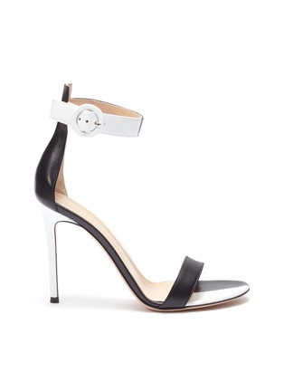Main View - Click To Enlarge - GIANVITO ROSSI - 'Dama' colourblock ankle strap leather sandals