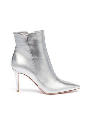 Main View - Click To Enlarge - GIANVITO ROSSI - 'Levy 85' metallic leather ankle boots