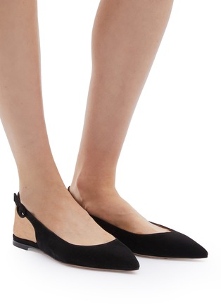 Figure View - Click To Enlarge - GIANVITO ROSSI - 'Anna' suede slingback ballet flats