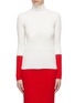 Main View - Click To Enlarge - COMME MOI - Colourblock cuff rib knit turtleneck sweater