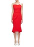 Main View - Click To Enlarge - COMME MOI - Detachable strap colourblock flared dress