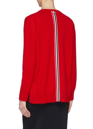 Back View - Click To Enlarge - THOM BROWNE  - Wool waffle knit V-neck sweater