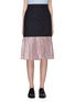 Main View - Click To Enlarge - THOM BROWNE  - Extended pleated stripe hem wool skirt