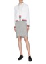 Figure View - Click To Enlarge - THOM BROWNE  - Houndstooth tweed pencil skirt