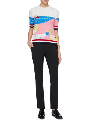 Figure View - Click To Enlarge - THOM BROWNE  - Swim graphic intarsia cashmere sweater