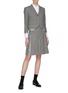 Figure View - Click To Enlarge - THOM BROWNE  - Stripe panel pleated wool skirt