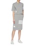 Figure View - Click To Enlarge - THOM BROWNE  - Stripe drawstring sack skirt