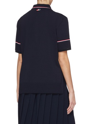Back View - Click To Enlarge - THOM BROWNE  - Stripe collar polo shirt