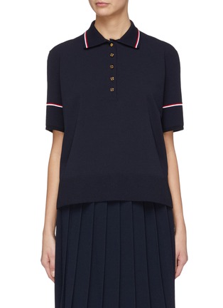 Main View - Click To Enlarge - THOM BROWNE  - Stripe collar polo shirt