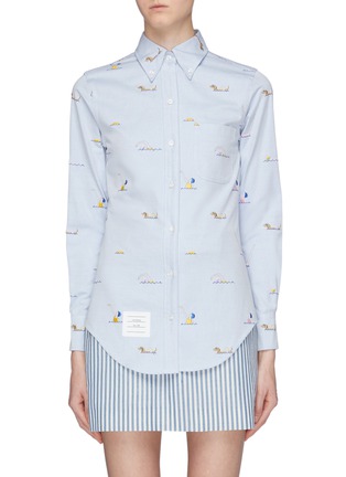 Main View - Click To Enlarge - THOM BROWNE  - Synchronised swimmer embroidered shirt