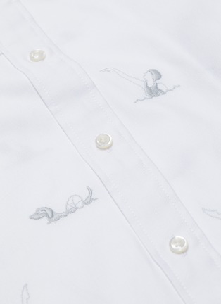 Detail View - Click To Enlarge - THOM BROWNE  - 'Synchronized Swimmer' embroidered Oxford shirt dress