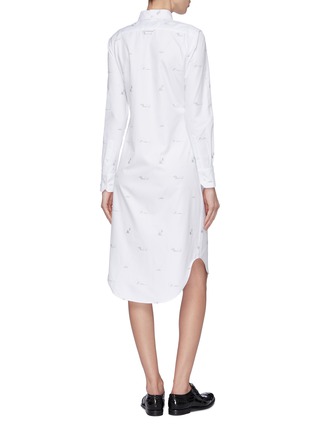 Back View - Click To Enlarge - THOM BROWNE  - 'Synchronized Swimmer' embroidered Oxford shirt dress