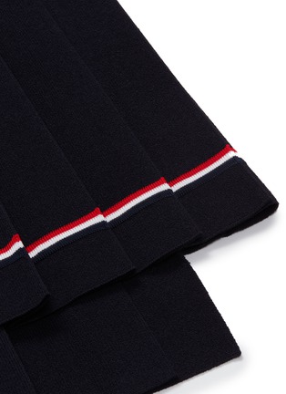 Detail View - Click To Enlarge - THOM BROWNE  - Stripe hem pleated knit skirt