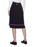 Back View - Click To Enlarge - THOM BROWNE  - Stripe hem pleated knit skirt