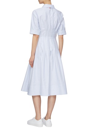 Back View - Click To Enlarge - THOM BROWNE  - Tie waist stripe shirt dress