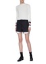 Figure View - Click To Enlarge - THOM BROWNE  - Stripe underlay wool shorts