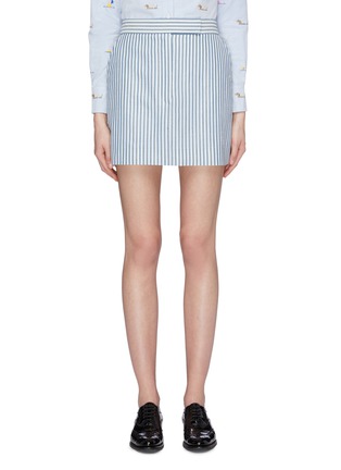 Main View - Click To Enlarge - THOM BROWNE  - Stripe wool blend mini skirt