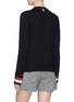 Back View - Click To Enlarge - THOM BROWNE  - Stripe cuff wool sweater
