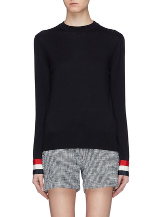 Main View - Click To Enlarge - THOM BROWNE  - Stripe cuff wool sweater