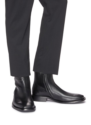 Figure View - Click To Enlarge - BALENCIAGA - 'Rim' zip leather boots